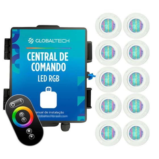 Imagem de Led Piscina - Kit 10 Pratic SMD com Central e Controle Touch