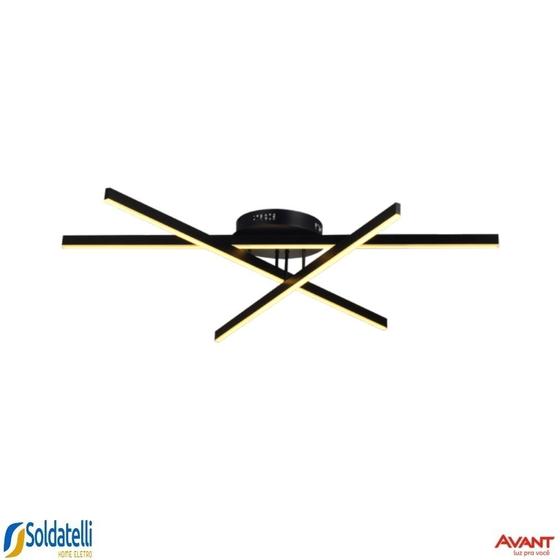 Imagem de Led Plafon Hasta Trio Preto Fosco 1M AM2700K  - Avant