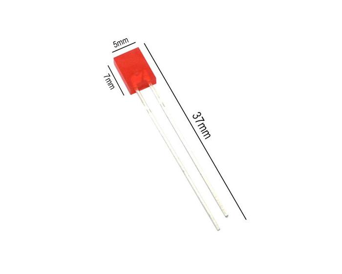 Imagem de Led Retangular Difuso Vermelho 5mm L-403SRD - Paralight