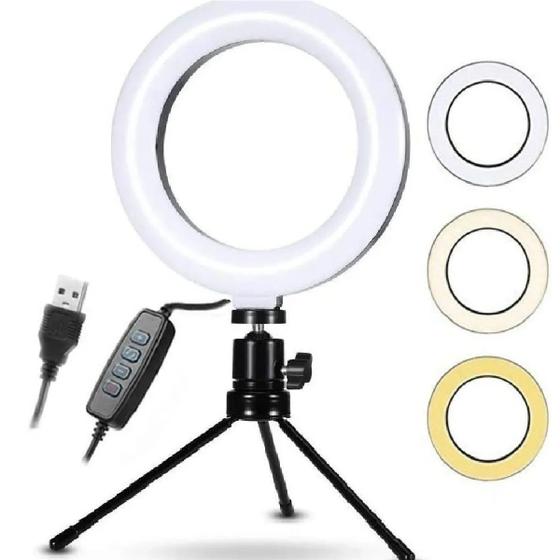 Imagem de Led Ring Light USB Fill com Tripé 2m 10 Níveis Luz