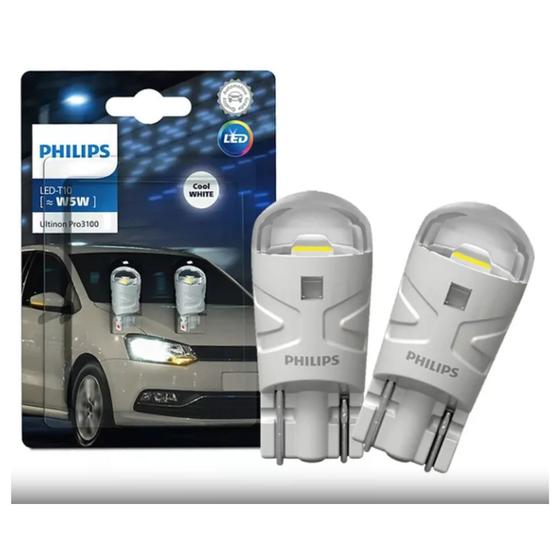 Imagem de Led t10 philips pingo 6000k 12v ultinon led branco