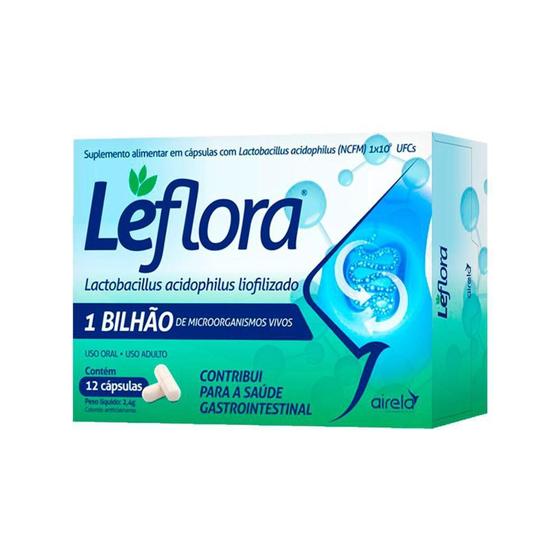 Imagem de Leflora 50mg Airela Lactobacilos 12 Capsulas