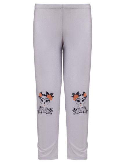 Imagem de Legging calça Longa Infantil academia Prata sire caveira RuM EBUTTER poliamida elastano