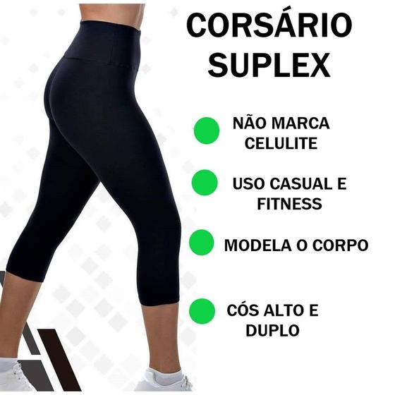 Imagem de Legging Capri Suplex Feminina Legg Corsário Para Exercícios