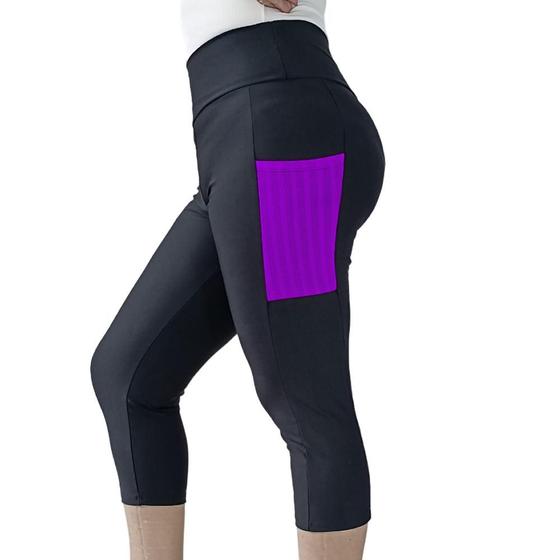 Imagem de Legging Corsário Calça Capri com Bolsos Poliamida Spandex P M G GG PINA