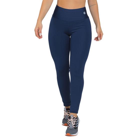 Imagem de Legging Feminina Fitness Lisa Azul Escuro