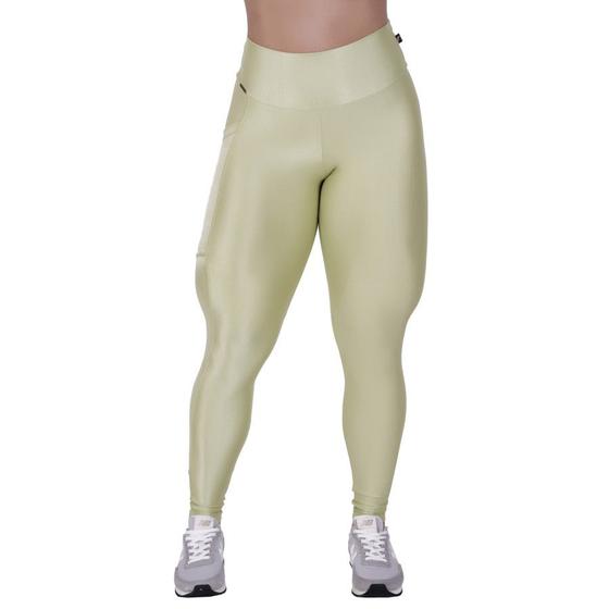 Imagem de Legging Fitness Feminina Recorte Lateral Bolso Efeito Laminado Orbis