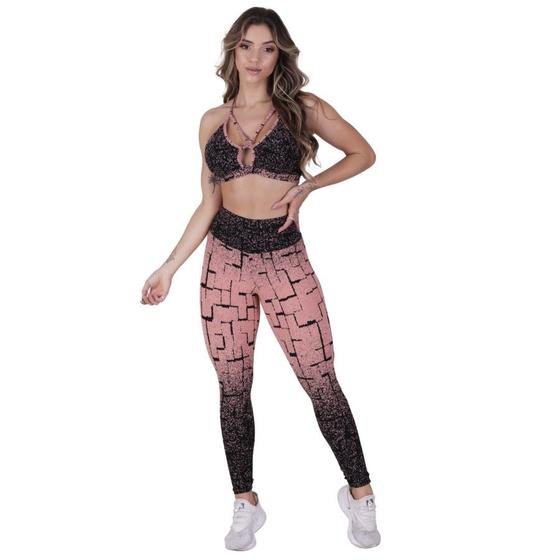 Imagem de Legging Fitness Feminina Recortes Degrade Cós Alto Poliamida Orbis