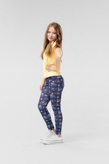 Imagem de Legging Infantil Azul Escura Estampada