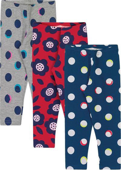 Imagem de Legging Infantil Feminino Kit 3 Inverno Cinza Balls - Elian