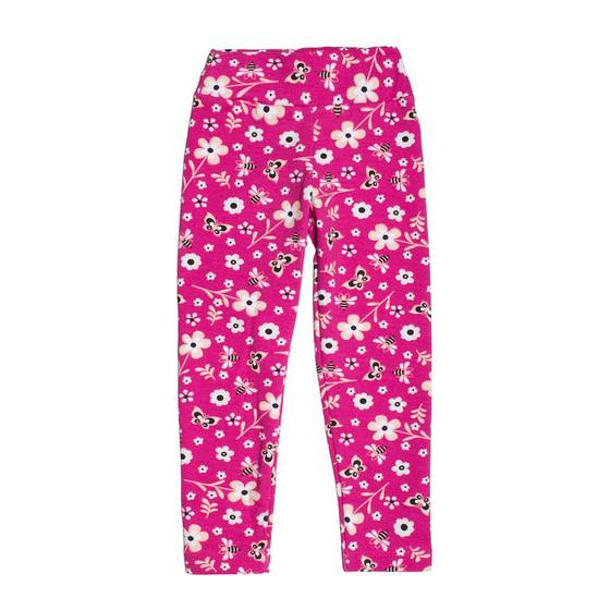 Imagem de Legging Infantil Pitiska Peluciada Estampa Flor Rosa