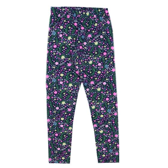 Imagem de Legging Juvenil Cotton Turminha &amp Cia Floral 1079 Marinho