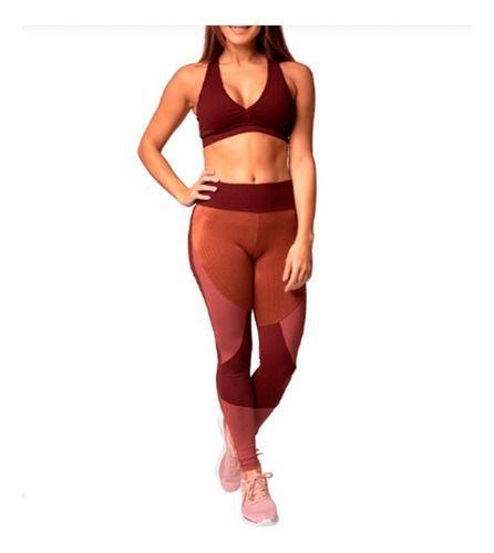 Imagem de Legging Poliamida Borgonha vinho com Detalhes Metalizados