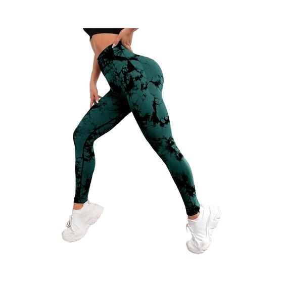 Imagem de Leggings de Yoga Cintura Alta Sem Costura Tie Dye - Fitness e Treino