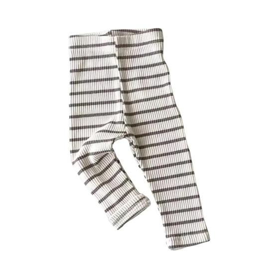 Imagem de Leggings Listradas de Algodão para Bebês (0-3 meses) - Elásticas e Versáteis
