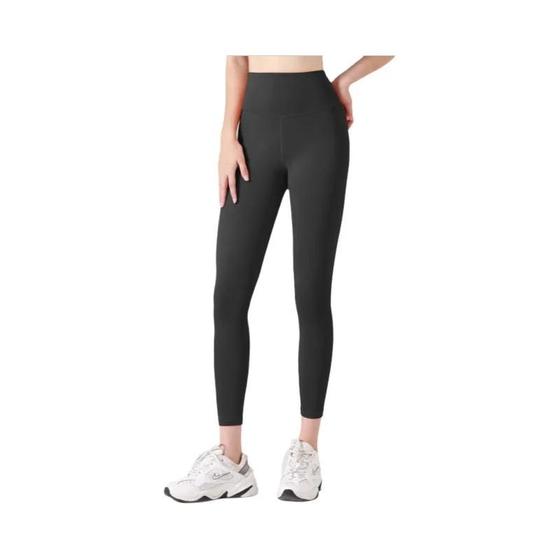 Imagem de Leggings Sem Costura Com Nervuras De Cintura Alta Feminina Com Controle De Barriga Yoga Ginásio