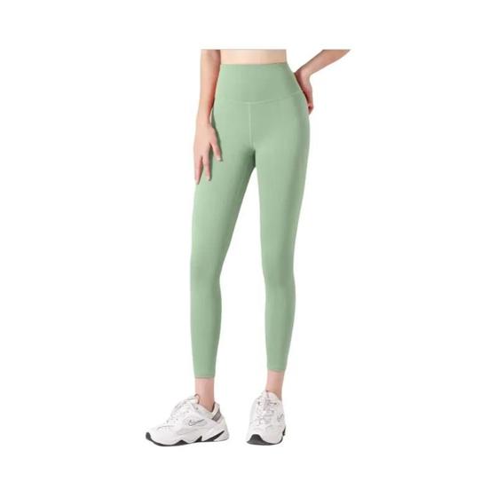 Imagem de Leggings Sem Costura Com Nervuras De Cintura Alta Feminina Com Controle De Barriga Yoga Ginásio