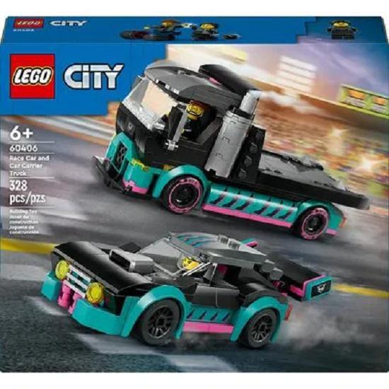 Imagem de Lego 60406 City Great Vehicles - Carro de Corrida e Caminhão de Transporte de Carros  328 peças