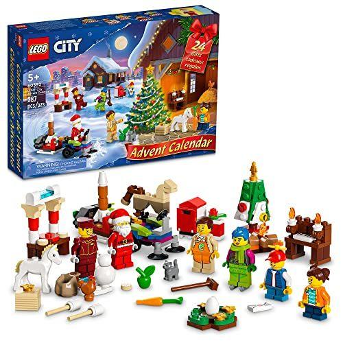Imagem de LEGO City 2022 Calendário do Advento 60352 Construindo Conjunto de Brinquedos para Crianças, Meninos e Meninas 5+ Inclui um Playmat da Cidade e 5 Personagens da TV da cidade (287 peças)