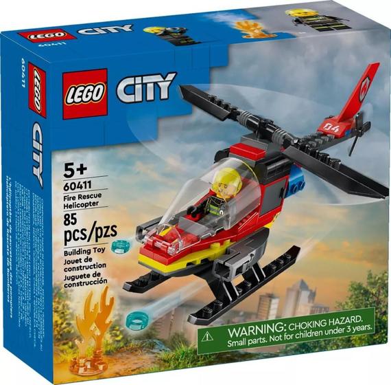 Imagem de Lego City 85 Peças Helicóptero Dos Bombeiros - 60411