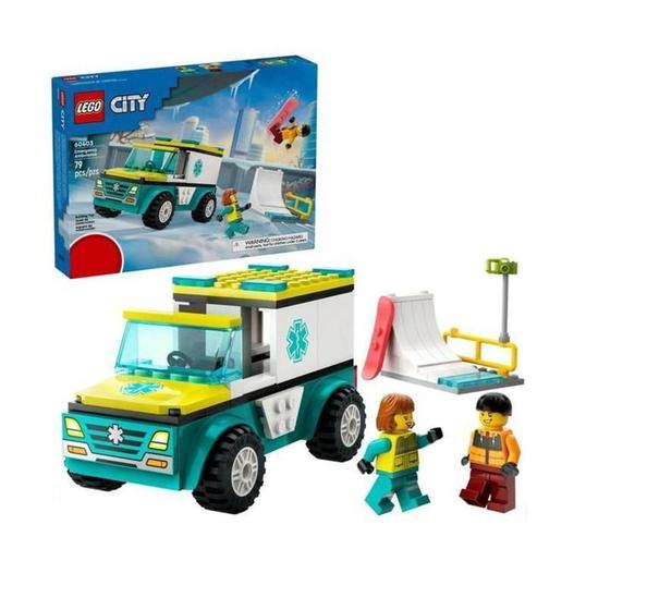 Imagem de Lego City Ambulância De Emergência E Snowboarder - 60403