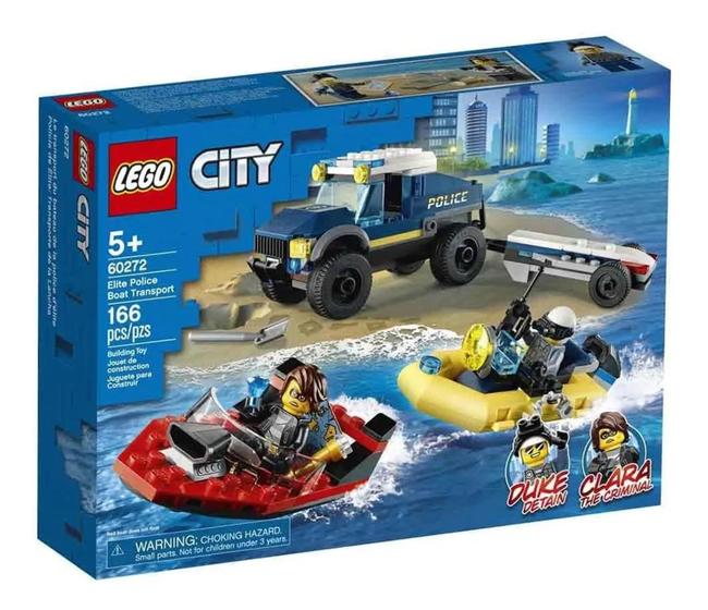 Imagem de Lego City Barco De Transporte Da Polícia Com 166 Peças 60272