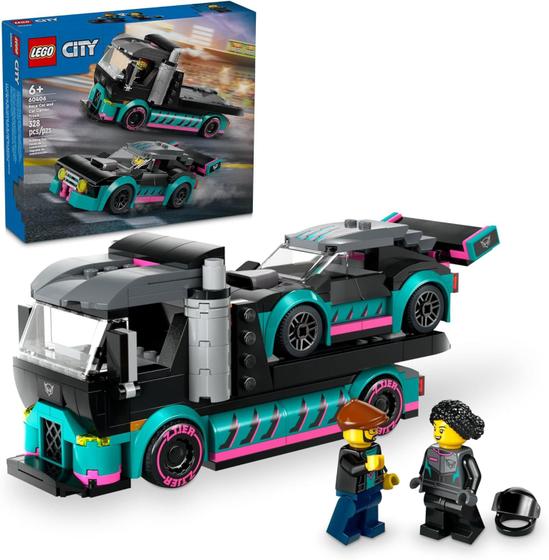 Imagem de Lego City Carro de Corrida e Caminhão Transportador 60406