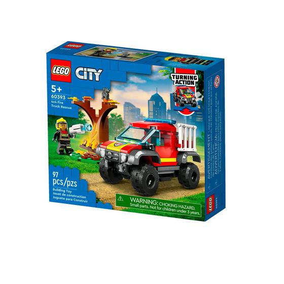 Imagem de Lego City - Resgate com Caminhão dos Bombeiros 4x4 60393 - 97 Peças