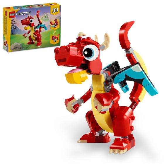 Imagem de LEGO Creator 3 em 1 - Dragão Vermelho que se Transforma em Peixe e pH