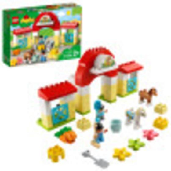 Imagem de LEGO DUPLO Town Horse Stable e Pony Care 10951 Horse and Pony Stable Playset para pré-escolares Grande presente para crianças que amam cavalos, pôneis e passeios de pônei, novo 2021 (65 peças)