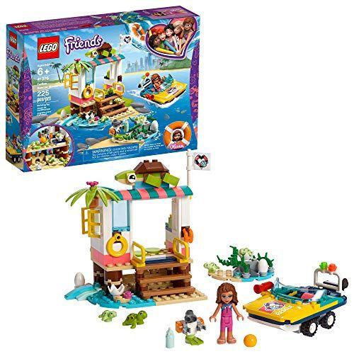 Imagem de LEGO Friends Turtles Rescue Mission 41376 Rescue Building Kit com Olivia Minifigure e Toy Turtles, inclui veículo de resgate de brinquedo e clínica para jogo de mentira (225 peças)