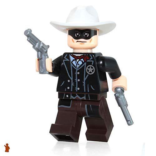 Imagem de LEGO Minifigura: Lone Ranger com 2 Revólveres Prateados (Versão de 2013)