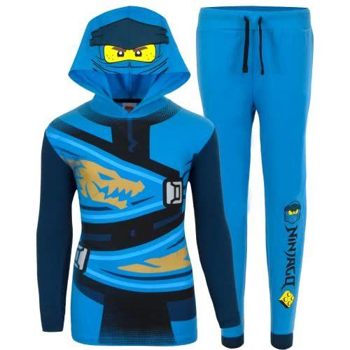 Imagem de LEGO Ninjago Boys Pants Sets, Ninjago Pullover Hoodie Tee e Conjuntos de Calças para Meninos (Azul, Tamanho 4)