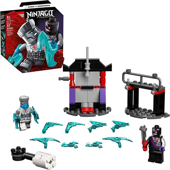 Imagem de LEGO NINJAGO Epic Battle Set  Zane vs. Nindroid 71731 Building Kit Ninja Toy Playset Com um Brinquedo de Batalha Giratória, Novo 2021 (56 Peças)