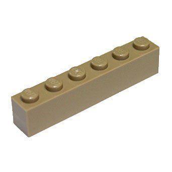 Imagem de LEGO Parts Dark Tan (Amarelo Areia) 1x6 Brick x50