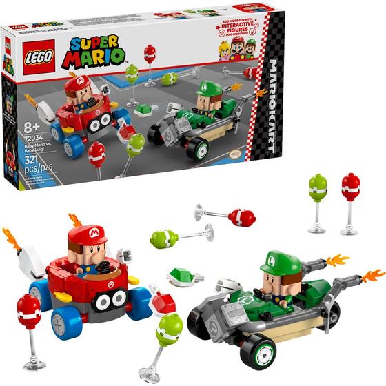 Imagem de Lego Super Mario Kart Baby Mario vs Luigi 72034 com 321pcs