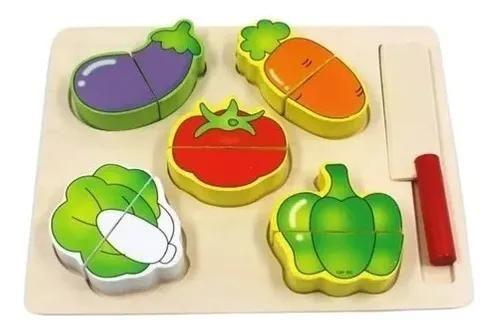 Imagem de Legumes e Verduras De Cortar Brinquedo Educativo Madeira