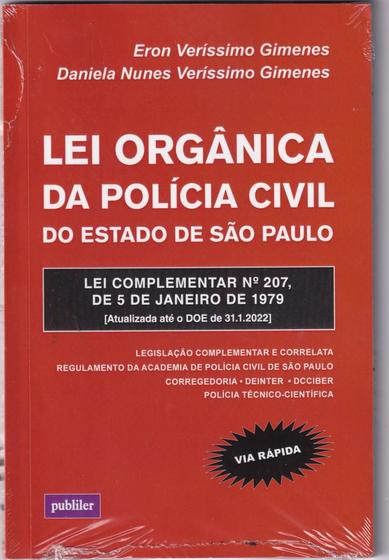 Imagem de Lei orgânica da polícia civil do estado de São Paulo