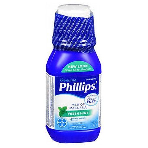Imagem de Leite de Magnésia Bayer Phillips com Hortelã - Pacote com 4 Unidades (12oz cada)