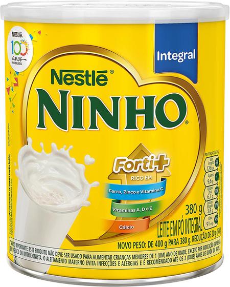 Imagem de Leite em pó ninho integral Forti+ nestlé lata 380g