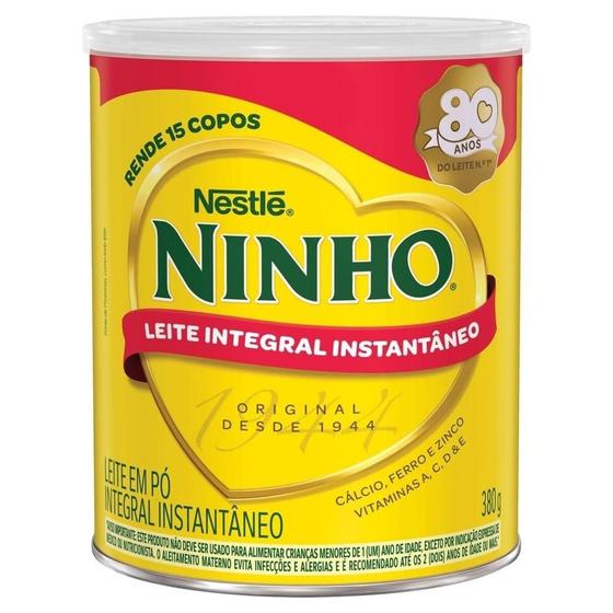 Imagem de Leite em Pó Ninho Integral Instantâneo 380g - Embalagem com 24 Unidades
