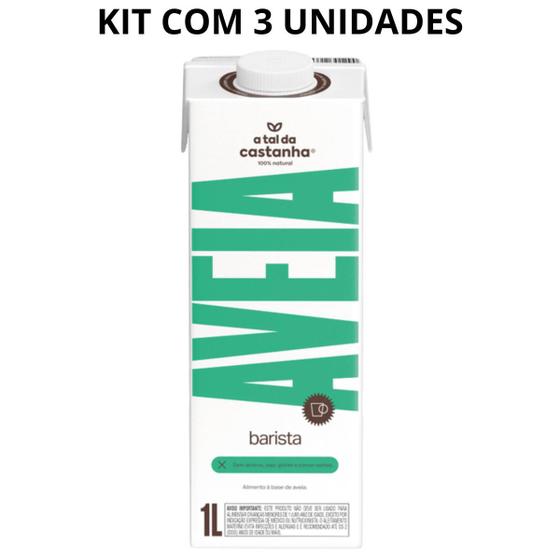 Imagem de Leite vegetal castanha caju e aveia barista 1l kit com 3