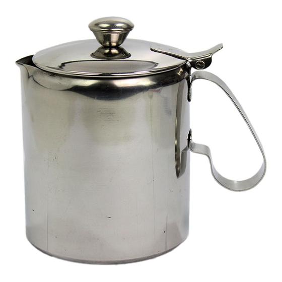 Imagem de Leiteira Com Tampa Bule De Aço Inox Clássico Fervedor Leite Café 600ml