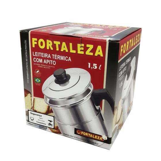 Imagem de Leiteira Térmica com Apito 1,5 litros Alumínio Fortaleza - Panelik