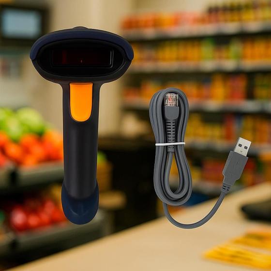 Imagem de Leitor Código Barras Scanner Laser Rápido Usb 1D