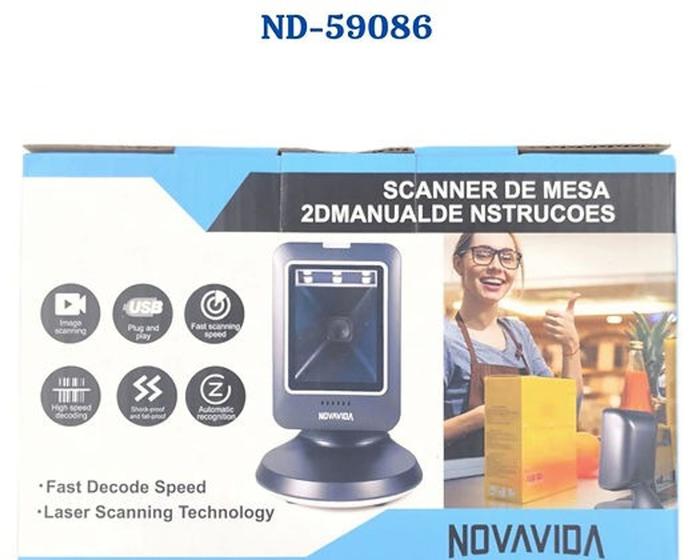 Imagem de Leitor Codigo De Barras Qr Code 1D 2D Scanner De Mesa Fixo Usb mercado