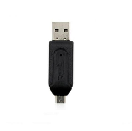 Imagem de Leitor De Cartao 3 Em 1 Otg Micro-Usb (V8) - Cor Preta