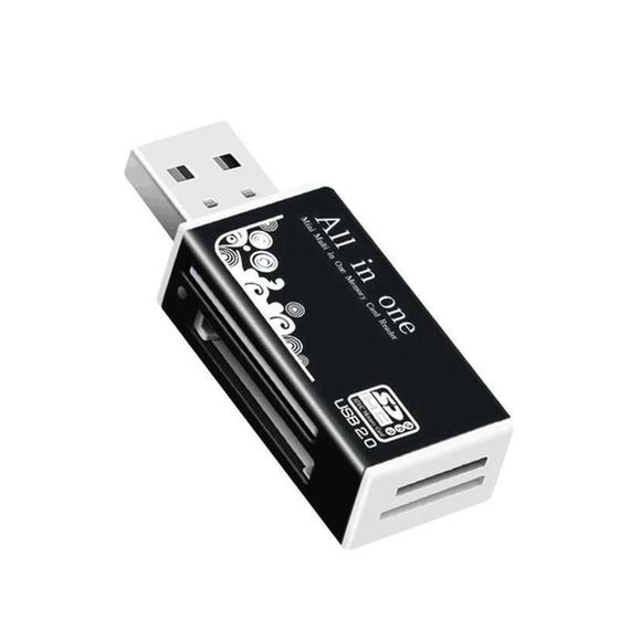 Imagem de Leitor de Cartões 4 em 1 USB 2.0 - Micro SD, TF, M2, MS, Pro Duo, MMC, SDHC e DV