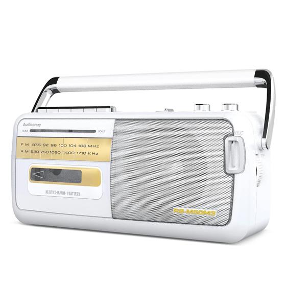 Imagem de Leitor de cassetes retrô Boombox Audiocrazy Rádio AM/FM preto