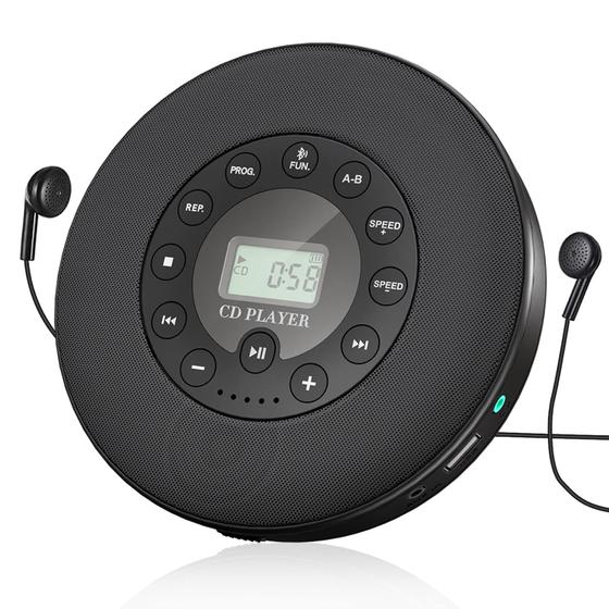 Imagem de Leitor de CD Portátil com Bluetooth e Display LCD